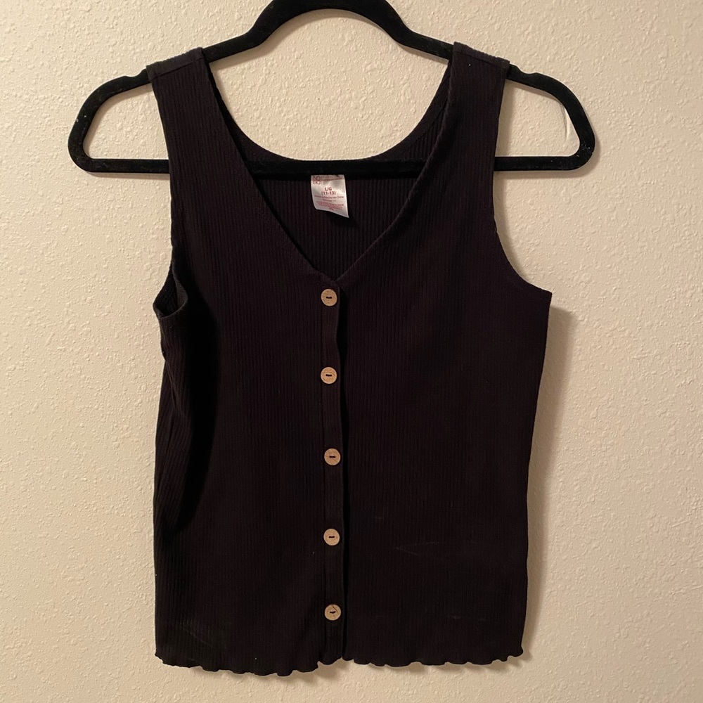 Black Ribbed Tank